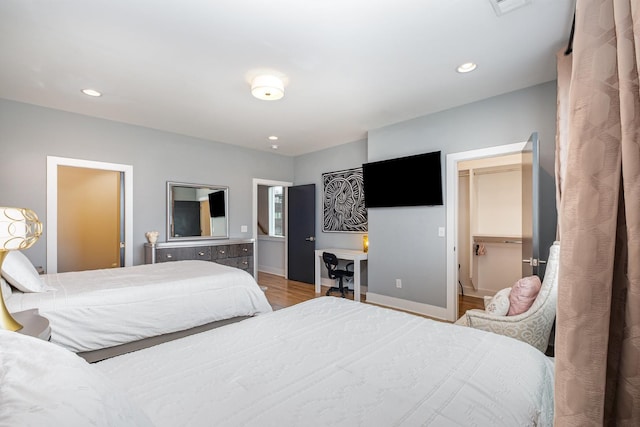 2910 Felicia St Unit 1, Nashville, TN 37209 - bedroom with wood finished floors, recessed lighting, and a spacious closet