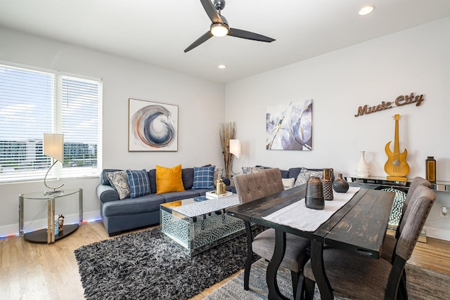 2910 Felicia St Unit 1, Nashville, TN 37209 - living room with ceiling fan, wood finished floors, and recessed lighting