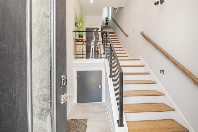 2910 Felicia St Unit 1, Nashville, TN 37209 - stairway featuring a high ceiling