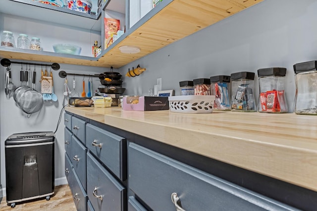 4200 Happy Valley Rd, Flintstone, GA 30725 - kitchen featuring wood finished floors and gray cabinetry