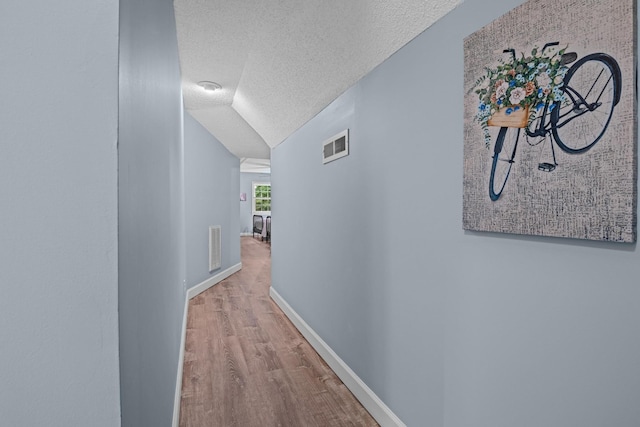 4200 Happy Valley Rd, Flintstone, GA 30725 - hallway with a textured ceiling, wood finished floors, and lofted ceiling