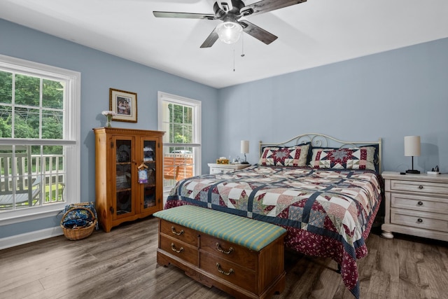 4200 Happy Valley Rd, Flintstone, GA 30725 - bedroom with dark wood-type flooring and a ceiling fan