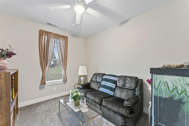 506 Bill Fuson Rd, Mcminnville, TN 37110 - living area with carpet flooring and ceiling fan