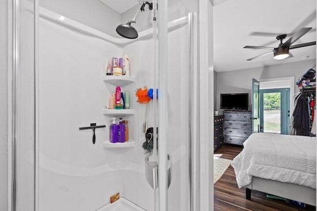 3474 Lockwood Cir, Chattanooga, TN 37415 - bedroom featuring dark wood-type flooring and ceiling fan