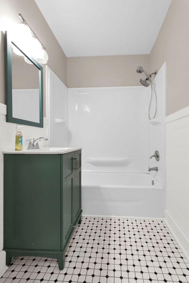 1803 Dimple Ct, Columbia, TN 38401 - bathroom with tile patterned floors, vanity, and shower / bath combination