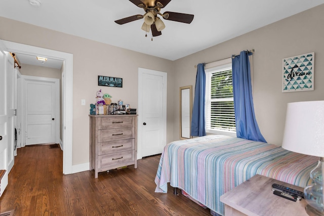 1803 Dimple Ct, Columbia, TN 38401 - bedroom with dark wood finished floors and a ceiling fan