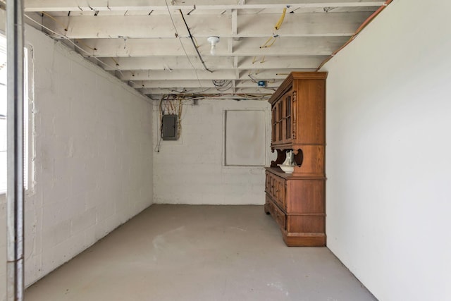 1803 Dimple Ct, Columbia, TN 38401 - unfinished below grade area featuring electric panel and concrete block wall