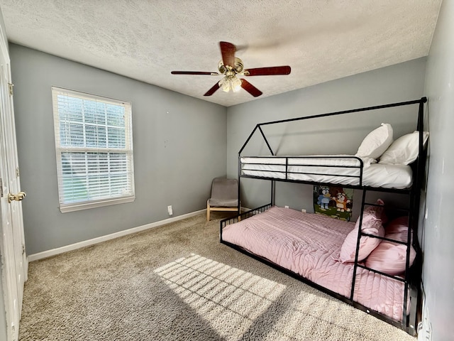 1252 Azure Way, Murfreesboro, TN 37128 - carpeted bedroom with a textured ceiling and a ceiling fan