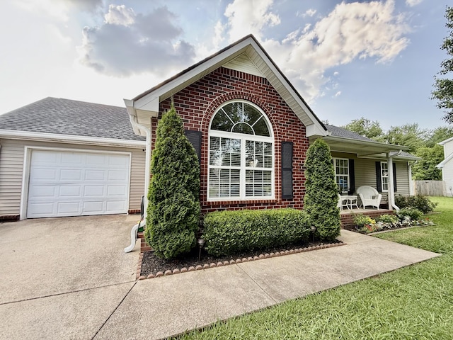 1252 Azure Way, Murfreesboro, TN 37128 - view of front of home with brick siding, concrete driveway, a front lawn, and a shingled roof