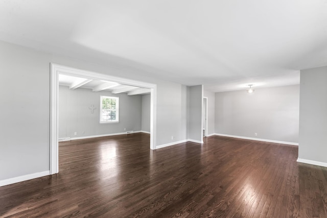 1006 Houston Dr, Murfreesboro, TN 37130 - spare room featuring dark wood-type flooring and beamed ceiling