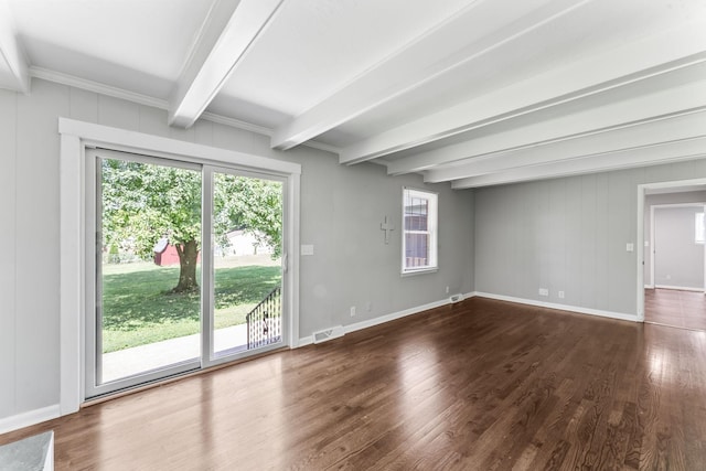 1006 Houston Dr, Murfreesboro, TN 37130 - unfurnished room with beam ceiling and wood finished floors