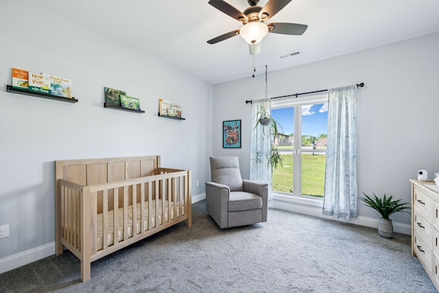5123 Vinnie Dell Dr, Chapel Hill, TN 37034 - bedroom featuring carpet floors, a nursery area, and ceiling fan
