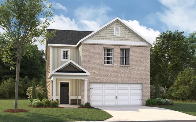 4910 Mowbray Way, Murfreesboro, TN 37129 - view of front facade featuring board and batten siding, a garage, a front yard, and concrete driveway