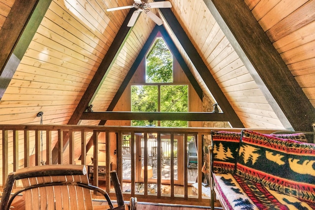 1530 Zurich Rd, Gatlinburg, TN 37738 - detailed view of a wood ceiling with exposed beams and ceiling fan
