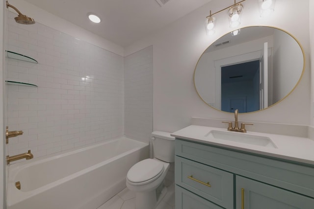 19 Peyton Pl, Columbia, TN 38401 - bathroom featuring vanity, washtub / shower combination, and tile patterned flooring