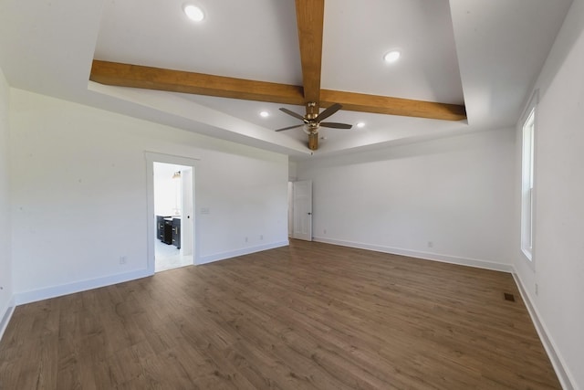 19 Peyton Pl, Columbia, TN 38401 - spare room featuring beamed ceiling, wood finished floors, ceiling fan, and recessed lighting