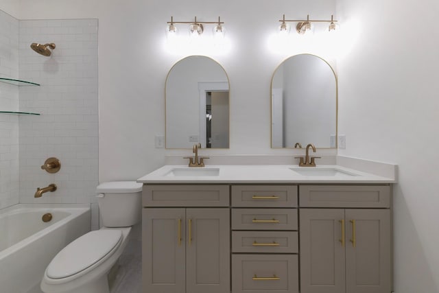 19 Peyton Pl, Columbia, TN 38401 - bathroom featuring double vanity and tub / shower combination