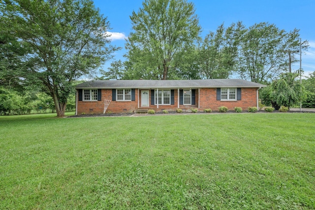 3059 Morgan Rd, Joelton, TN 37080 - ranch-style house with a front lawn, brick siding, and crawl space
