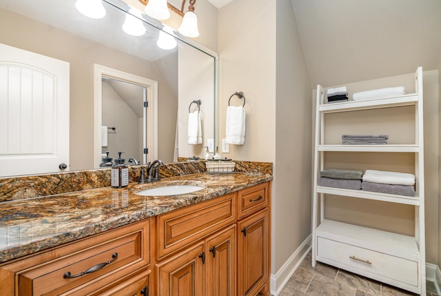 517 Burnett Rd, Mount Juliet, TN 37122 - bathroom with vanity and lofted ceiling