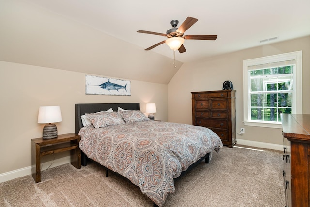 517 Burnett Rd, Mount Juliet, TN 37122 - bedroom with carpet floors, vaulted ceiling, and a ceiling fan