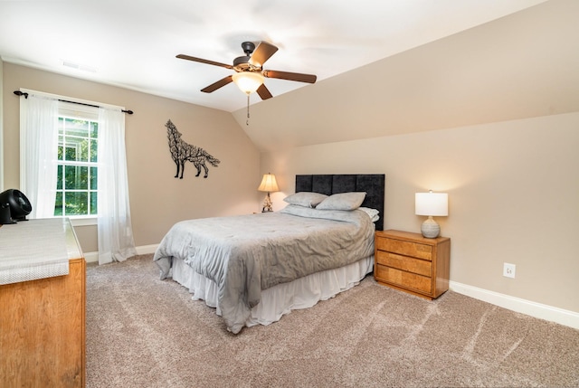 517 Burnett Rd, Mount Juliet, TN 37122 - bedroom featuring light colored carpet, lofted ceiling, and a ceiling fan