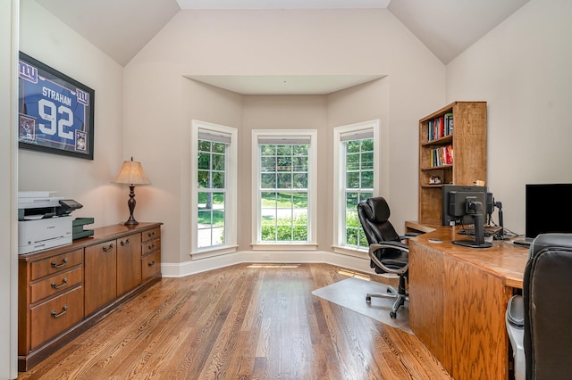 517 Burnett Rd, Mount Juliet, TN 37122 - home office with lofted ceiling and light wood-style flooring