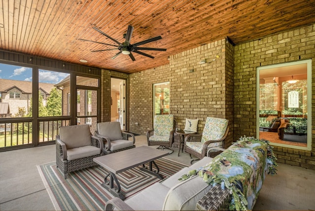 517 Burnett Rd, Mount Juliet, TN 37122 - sunroom / solarium featuring ceiling fan and an outdoor hangout area