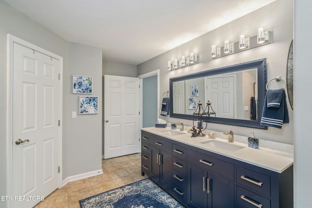 187 Forest View Dr, Crossville, TN 38558 - bathroom with double vanity and tile patterned floors