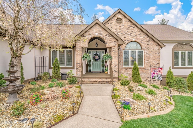 187 Forest View Dr, Crossville, TN 38558 - view of front of home with brick siding and a shingled roof