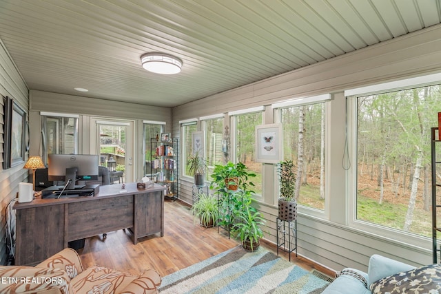 187 Forest View Dr, Crossville, TN 38558 - sunroom / solarium with healthy amount of natural light, wood finished floors, and wood walls