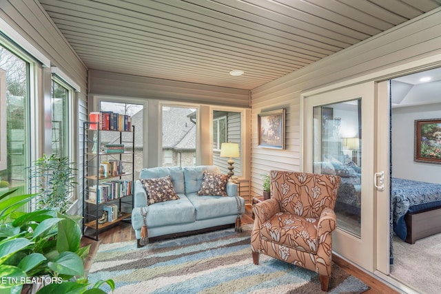 187 Forest View Dr, Crossville, TN 38558 - sunroom / solarium featuring wood finished floors and wood walls