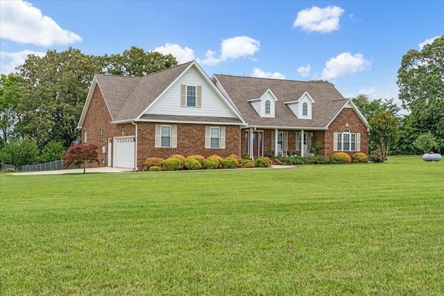 379 Hooper Rd, Winchester, TN 37398 - view of front facade with brick siding, an attached garage, and a front yard