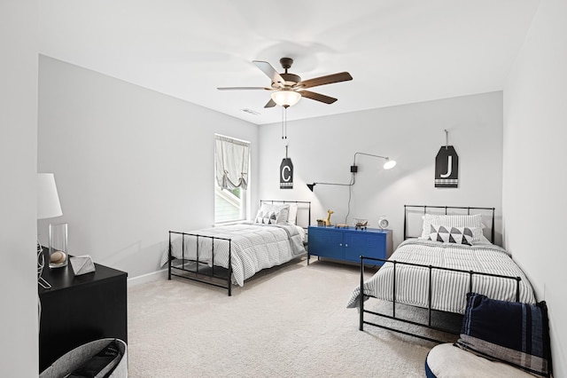 2636 Bramblewood Ln, Thompsons Station, TN 37179 - bedroom with light carpet and ceiling fan