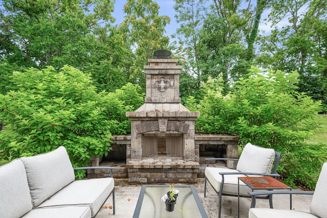 2636 Bramblewood Ln, Thompsons Station, TN 37179 - view of patio featuring an outdoor living space with a fireplace