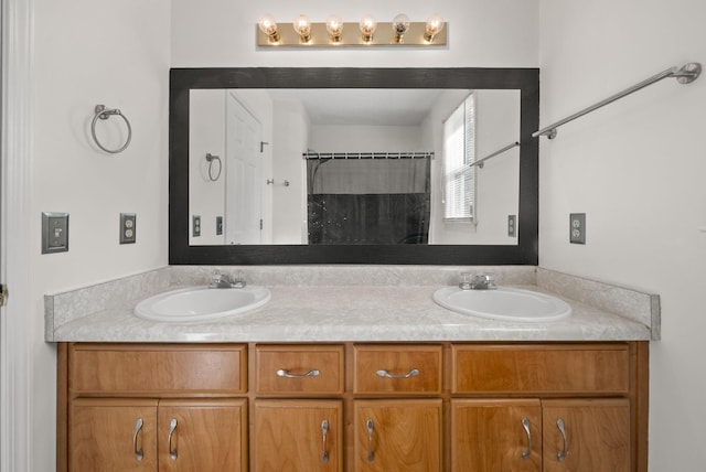 3230 S Senseney Cir, Clarksville, TN 37042 - full bathroom with double vanity and curtained shower