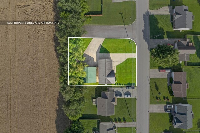 3230 S Senseney Cir, Clarksville, TN 37042 - aerial perspective of suburban area featuring property boundaries highlighted