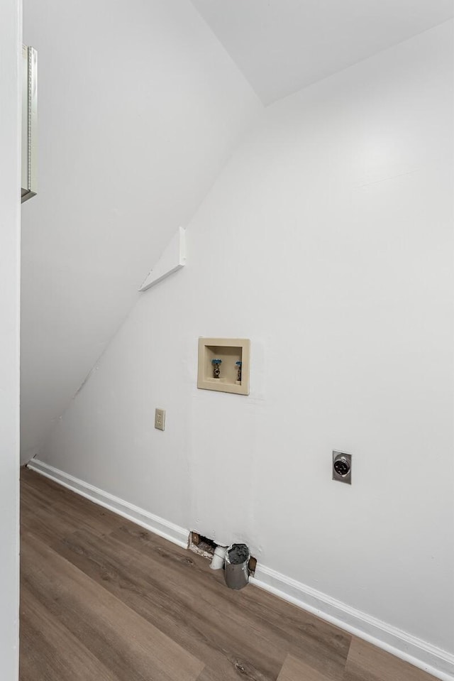 601 Boyd Mill Ave Unit O4, Franklin, TN 37064 - laundry room featuring electric dryer hookup, washer hookup, and wood finished floors