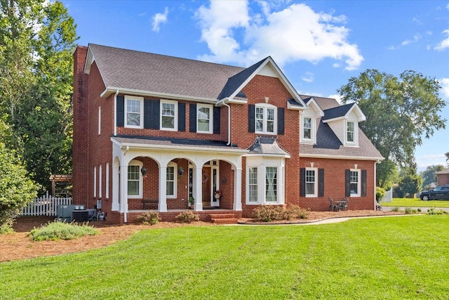 804 Twelve Oaks Rd, Tullahoma, TN 37388 - view of front of home with covered porch, brick siding, and a front yard