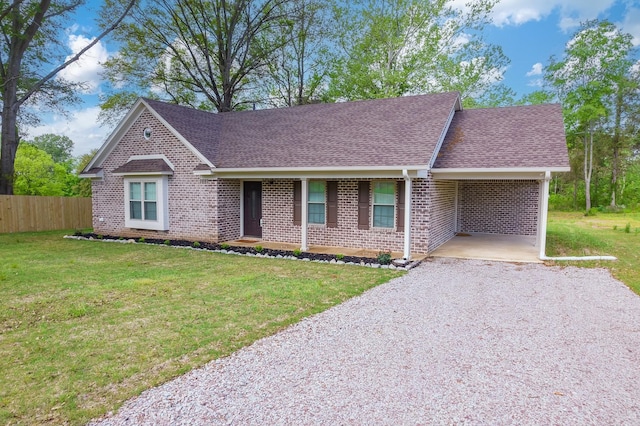 461 Summit Rd, Stanton, TN 38069 - view of front facade with a shingled roof, gravel driveway, and brick siding