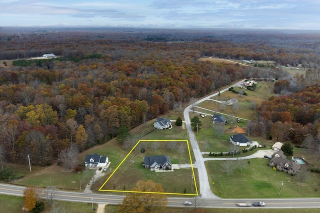 33 Maple Ln, Summertown, TN 38483 - aerial view of property's location with a heavily wooded area and property parcel outlined