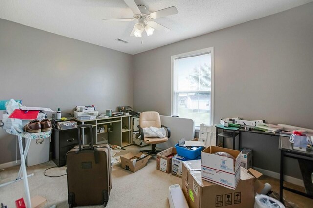 324 Chesire Way, Oak Grove, KY 42262 - home office with ceiling fan and light carpet