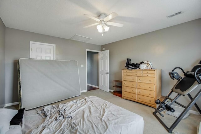 324 Chesire Way, Oak Grove, KY 42262 - bedroom with attic access, carpet, and ceiling fan
