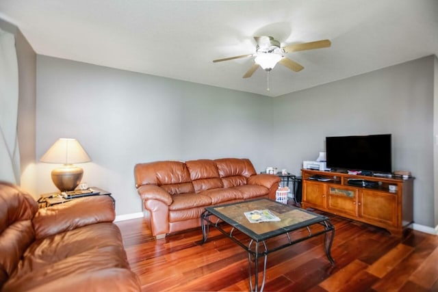 324 Chesire Way, Oak Grove, KY 42262 - living room with a ceiling fan and dark wood-style flooring