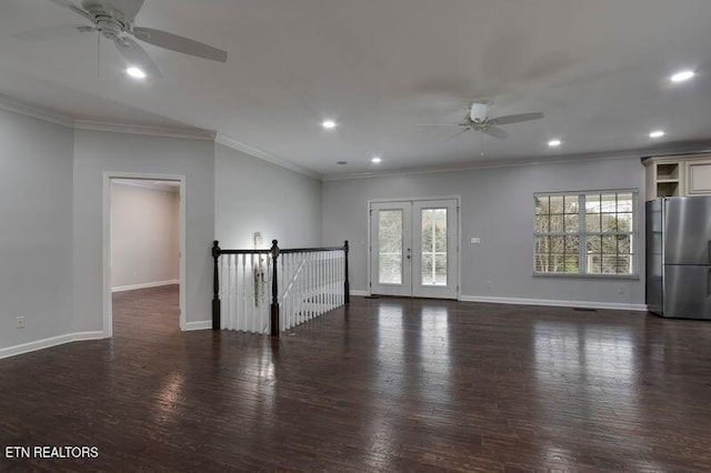 57 Riverview Dr, Oak Ridge, TN 37830 - spare room with a ceiling fan, wood finished floors, healthy amount of natural light, ornamental molding, and recessed lighting