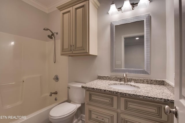 57 Riverview Dr, Oak Ridge, TN 37830 - full bathroom featuring vanity, crown molding, and bathing tub / shower combination
