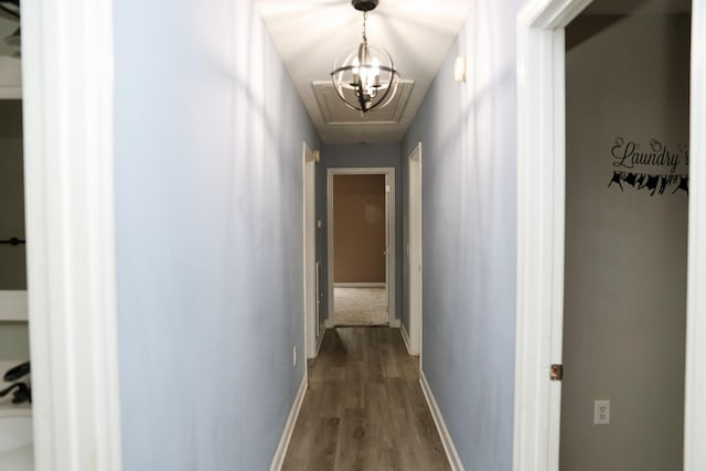 31 Community Rd, Lawrenceburg, TN 38464 - corridor with wood finished floors and attic access