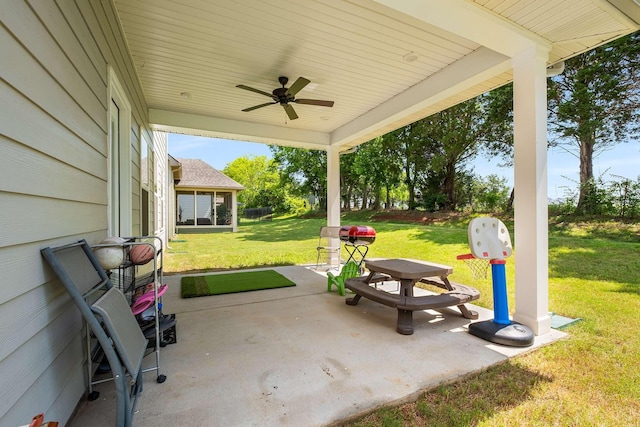 3210 Chatfield Dr, Murfreesboro, TN 37129 - view of patio / terrace featuring ceiling fan and area for grilling