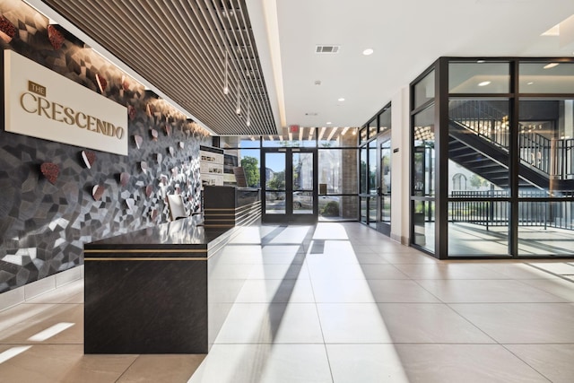 1014 16th Ave S Unit 103, Nashville, TN 37212 - community lobby featuring expansive windows and recessed lighting