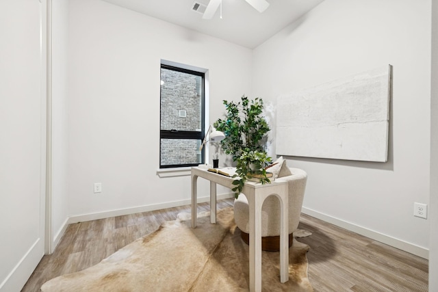 1014 16th Ave S Unit 103, Nashville, TN 37212 - office with wood finished floors and ceiling fan
