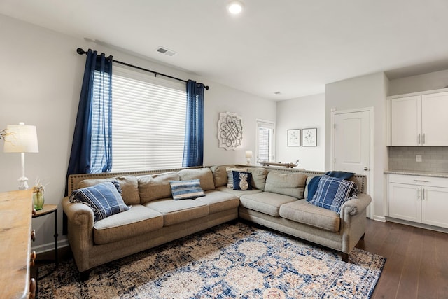 4206 Grapevine Loop, Smyrna, TN 37167 - living room featuring dark wood-style floors and recessed lighting